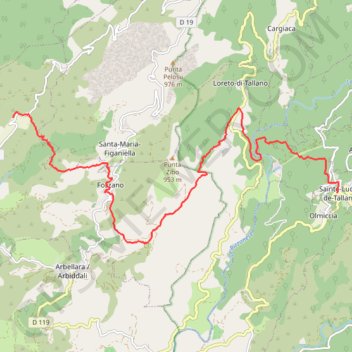 Itinéraire Mare a Mare Sud - De Santa Lucia di Tallano à Burgo, distance, dénivelé, altitude, carte, profil, trace GPS