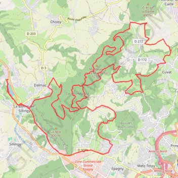Itinéraire La Mandallaz, distance, dénivelé, altitude, carte, profil, trace GPS