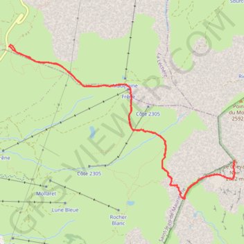 Itinéraire Le Cheval Noir, distance, dénivelé, altitude, carte, profil, trace GPS