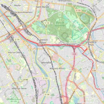 Itinéraire Paris - Cercle de Voile de Créteil, distance, dénivelé, altitude, carte, profil, trace GPS