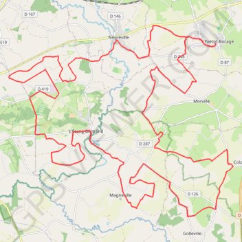 Itinéraire Rando de Yvetot-Bocage, distance, dénivelé, altitude, carte, profil, trace GPS