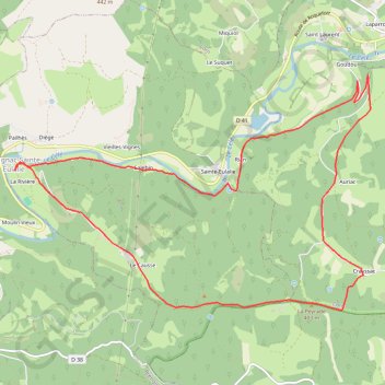 Itinéraire Autour d'Espagnac-Sainte-Eulalie, distance, dénivelé, altitude, carte, profil, trace GPS
