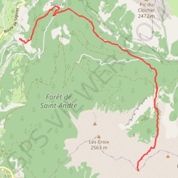 Itinéraire Col du Brunel - Pointe 2537m, distance, dénivelé, altitude, carte, profil, trace GPS