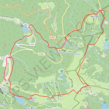 Itinéraire Le Hohneck , la Schlucht,le lac de Retournemer, distance, dénivelé, altitude, carte, profil, trace GPS
