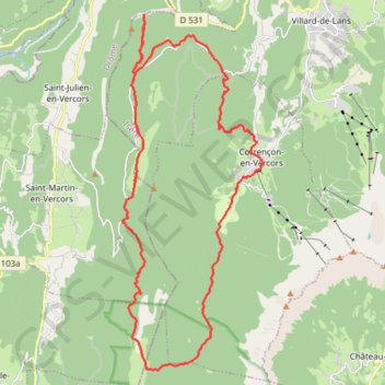 Itinéraire Corrençon en Vercors, distance, dénivelé, altitude, carte, profil, trace GPS