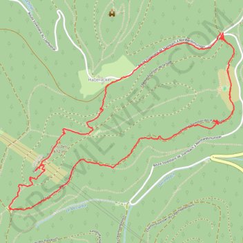 Itinéraire Du billbaum au rocher du geissfel, distance, dénivelé, altitude, carte, profil, trace GPS