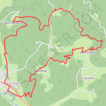 Itinéraire L'école buissonnière - Saint-Chamant, distance, dénivelé, altitude, carte, profil, trace GPS