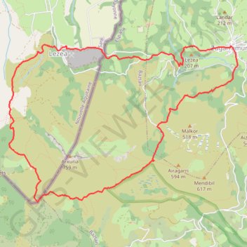 Itinéraire Le tour de l'Atxuria depuis les Grottes de Sare, distance, dénivelé, altitude, carte, profil, trace GPS
