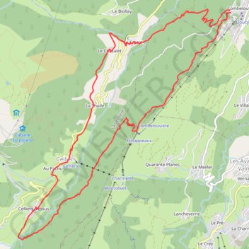 Itinéraire Boucle Combelouvière Celliers, distance, dénivelé, altitude, carte, profil, trace GPS