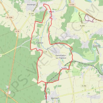 Itinéraire Rando de Mortcerf, distance, dénivelé, altitude, carte, profil, trace GPS