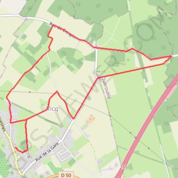 Itinéraire Circuit des Chemins Pavés - Vicq, distance, dénivelé, altitude, carte, profil, trace GPS