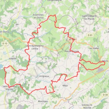 Itinéraire La Cyriade - Saint-Cyr-les-Vignes, distance, dénivelé, altitude, carte, profil, trace GPS