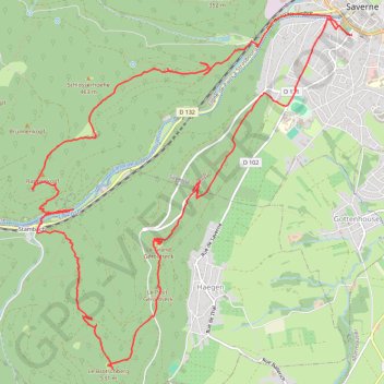Itinéraire Saverne, Greifenstein, Brotschberg, Geroldseck, Haut-Barr, distance, dénivelé, altitude, carte, profil, trace GPS