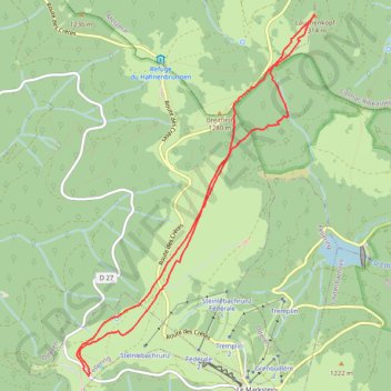 Itinéraire Treh-Lauchenkopf, distance, dénivelé, altitude, carte, profil, trace GPS