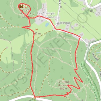 Itinéraire Le Petit et le Grand Hohnack, distance, dénivelé, altitude, carte, profil, trace GPS