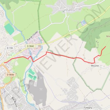 Itinéraire Sortie pédestre Mourex, distance, dénivelé, altitude, carte, profil, trace GPS
