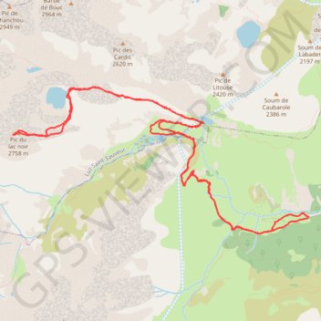 Itinéraire pic du lac noir aller, distance, dénivelé, altitude, carte, profil, trace GPS