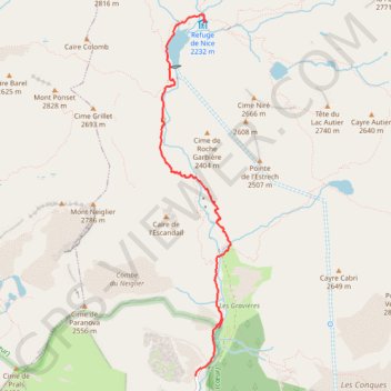 Itinéraire Pont du Countet - refuge de Nice, distance, dénivelé, altitude, carte, profil, trace GPS