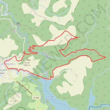 Itinéraire Les cammazes, distance, dénivelé, altitude, carte, profil, trace GPS