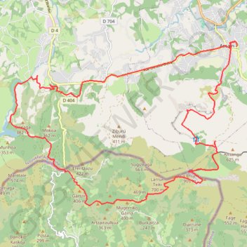 Itinéraire La Rhune, distance, dénivelé, altitude, carte, profil, trace GPS