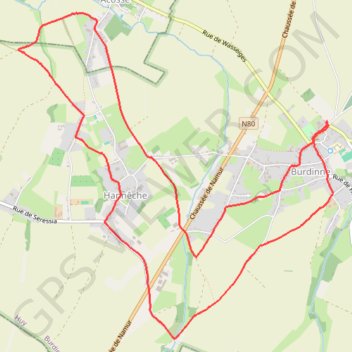 Itinéraire Burdinne (2017), distance, dénivelé, altitude, carte, profil, trace GPS