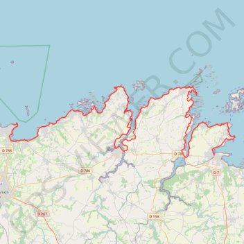 Itinéraire GR34 De Paimpol à Perros-Guirec (Côtes-d'Armor), distance, dénivelé, altitude, carte, profil, trace GPS