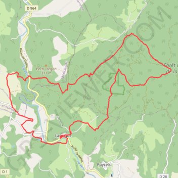 Itinéraire Larroque, distance, dénivelé, altitude, carte, profil, trace GPS