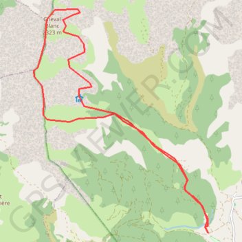 Itinéraire Le cheval blanc, distance, dénivelé, altitude, carte, profil, trace GPS