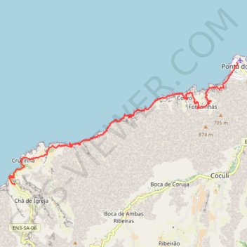 Itinéraire Cap vert - Ponta do Sol - Cha de Igreja, distance, dénivelé, altitude, carte, profil, trace GPS