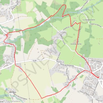 Itinéraire Sainte-Consorce - Larny, distance, dénivelé, altitude, carte, profil, trace GPS