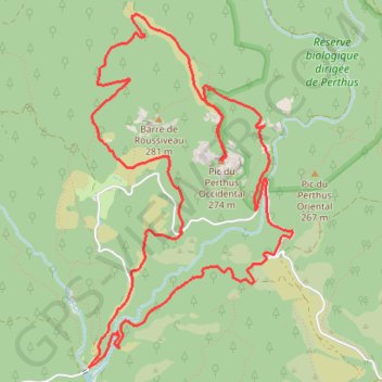 Itinéraire Pic occidental du Perthus depuis la ravin du Bagnolin, distance, dénivelé, altitude, carte, profil, trace GPS