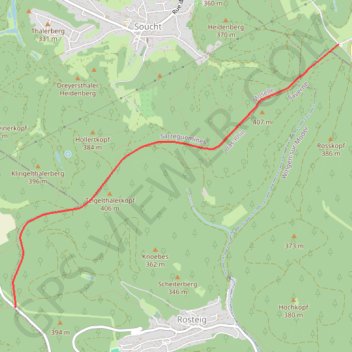 Itinéraire Sur la route forestière du Herrenwald, distance, dénivelé, altitude, carte, profil, trace GPS