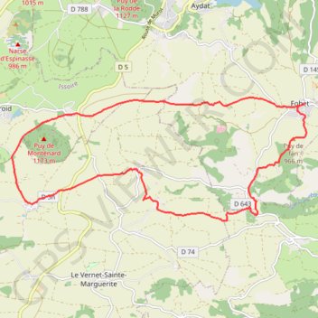 Itinéraire Fohet, distance, dénivelé, altitude, carte, profil, trace GPS