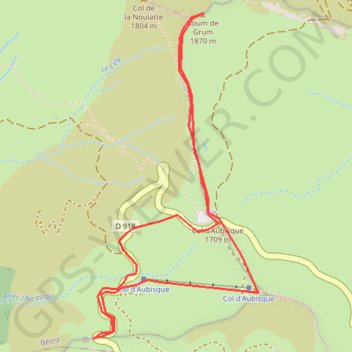 Itinéraire Soum de Grum, distance, dénivelé, altitude, carte, profil, trace GPS