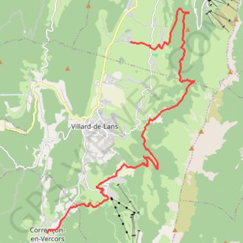 Itinéraire Grande Traversée des PréAlpes : Les Bruyères - Corrençon-en-Vercors, distance, dénivelé, altitude, carte, profil, trace GPS