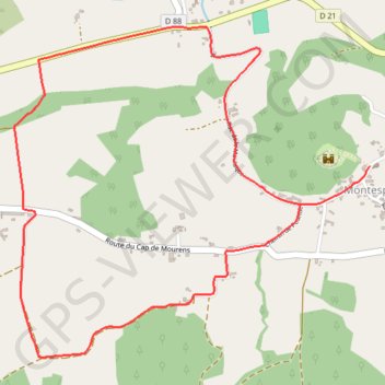 Itinéraire Montespan - cap de Mourenx, distance, dénivelé, altitude, carte, profil, trace GPS