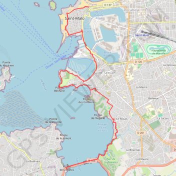 Itinéraire Bretagne - Trail du Barage de la Rance à St Malo, distance, dénivelé, altitude, carte, profil, trace GPS