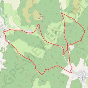 Itinéraire Le vernois-Andelarre, distance, dénivelé, altitude, carte, profil, trace GPS