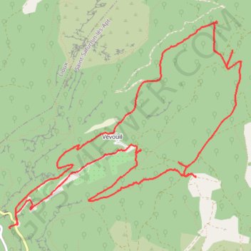 Itinéraire Vevouil-Cabachaou - falaise au-dessus de Vevouil, distance, dénivelé, altitude, carte, profil, trace GPS