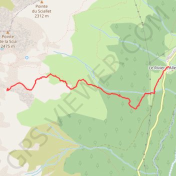 Itinéraire Du rivier d'Allemont aux Delarets, distance, dénivelé, altitude, carte, profil, trace GPS
