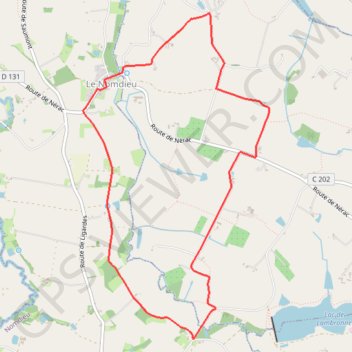 Itinéraire Le Nomdieu vers le point de vue de l'église de Saint-Lary, distance, dénivelé, altitude, carte, profil, trace GPS