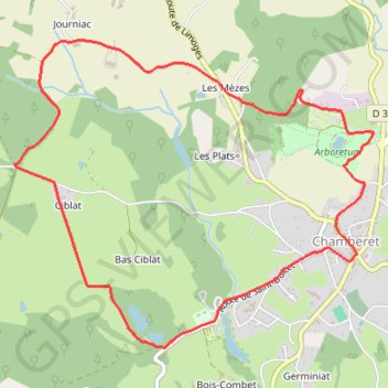 Itinéraire Balade Chambertoise - Chamberet, distance, dénivelé, altitude, carte, profil, trace GPS