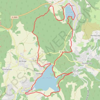 Itinéraire Tour du lac d'Aydat et Lacassiere, distance, dénivelé, altitude, carte, profil, trace GPS