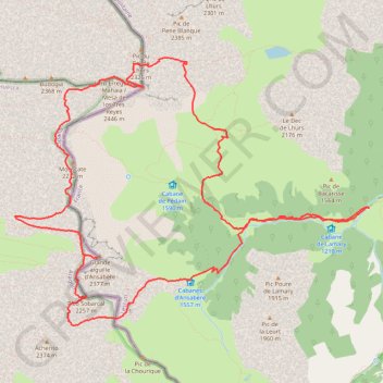 Itinéraire Grand tour du cirque d'Ansabère, distance, dénivelé, altitude, carte, profil, trace GPS
