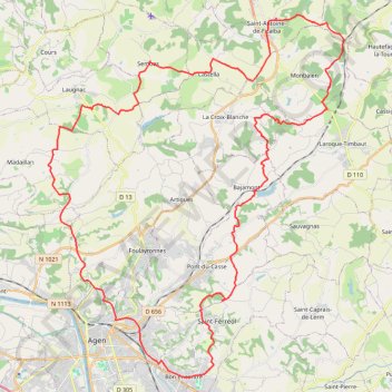 Itinéraire Saint-Antoine - Agen - Saint-Antoine, distance, dénivelé, altitude, carte, profil, trace GPS