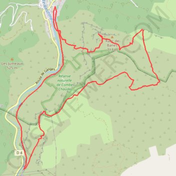 Itinéraire Ranc de Banes - Sumène, distance, dénivelé, altitude, carte, profil, trace GPS