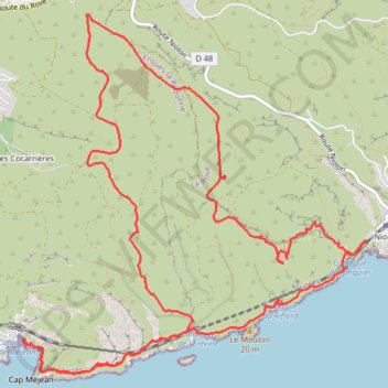 Itinéraire Niolon méjan, distance, dénivelé, altitude, carte, profil, trace GPS