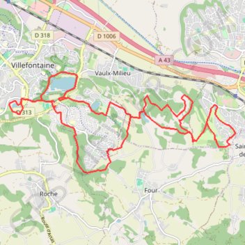 Itinéraire Villefontaine - Circuit des 5 étangs, distance, dénivelé, altitude, carte, profil, trace GPS