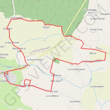 Itinéraire Chemin des Saulniers - Coësmes, distance, dénivelé, altitude, carte, profil, trace GPS