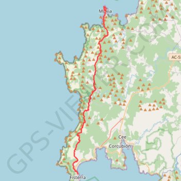 Itinéraire SE48-Fisterra-Muxía, distance, dénivelé, altitude, carte, profil, trace GPS